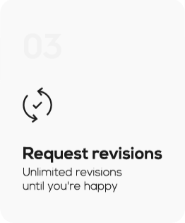 Request unlimited revisions on your icon or logo design until satisfied